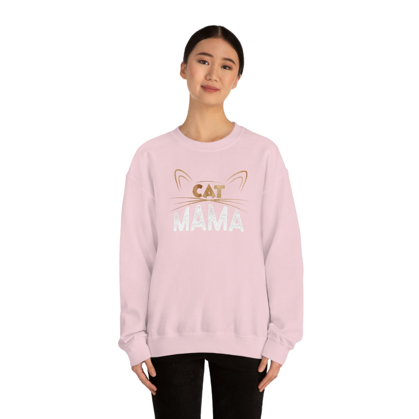 Cat Mom Sweatshirt, Cat Lover Mama Funny Graphic Crewneck Fleece Cotton Sweater Jumper Pullover Unisex Women Adult Aesthetic Top Starcove Fashion