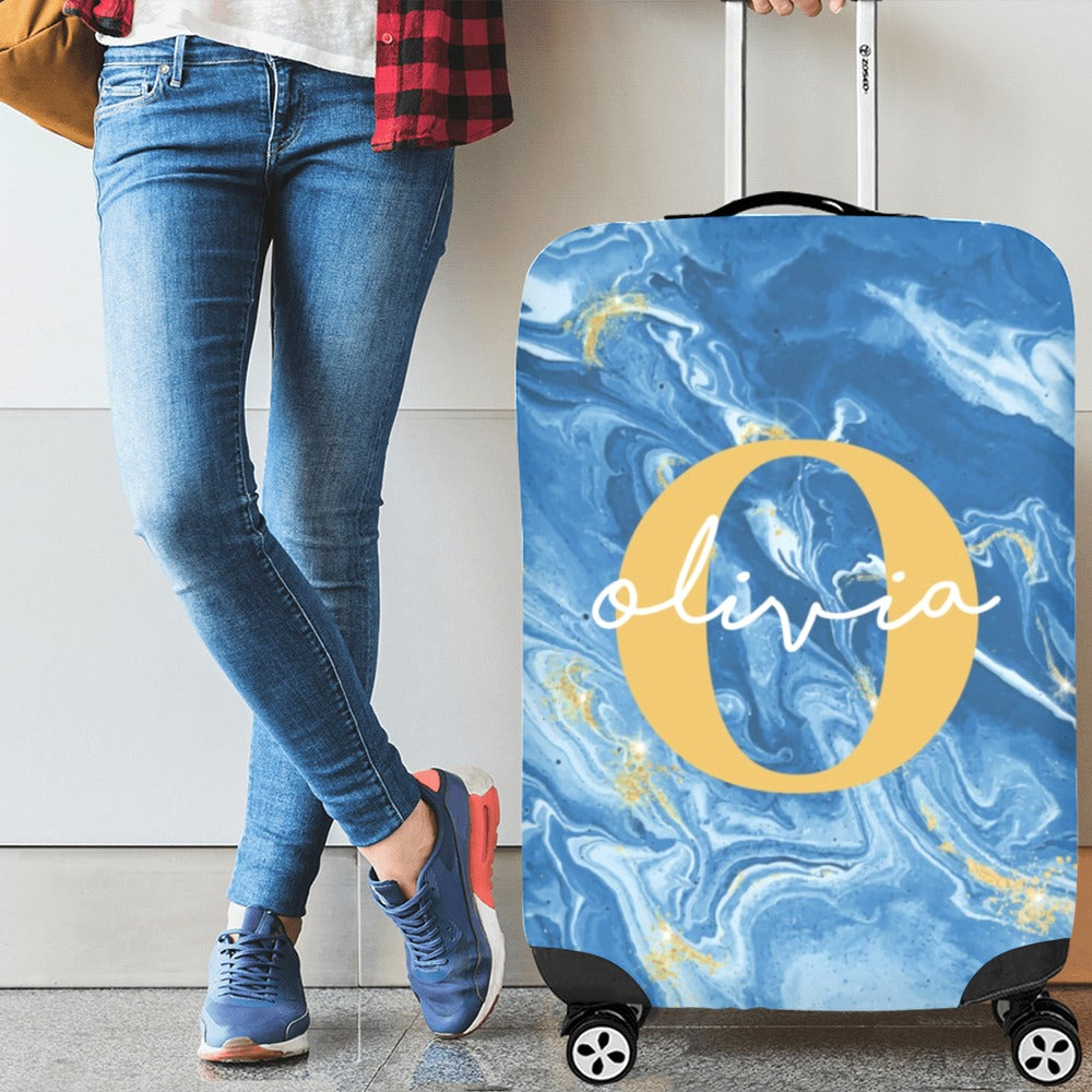 Personalized Luggage Cover, Custom Name Text Monogram Aesthetic Print Suitcase Bag Protector Travel Customized Wrap Small Large Gift Starcove Fashion