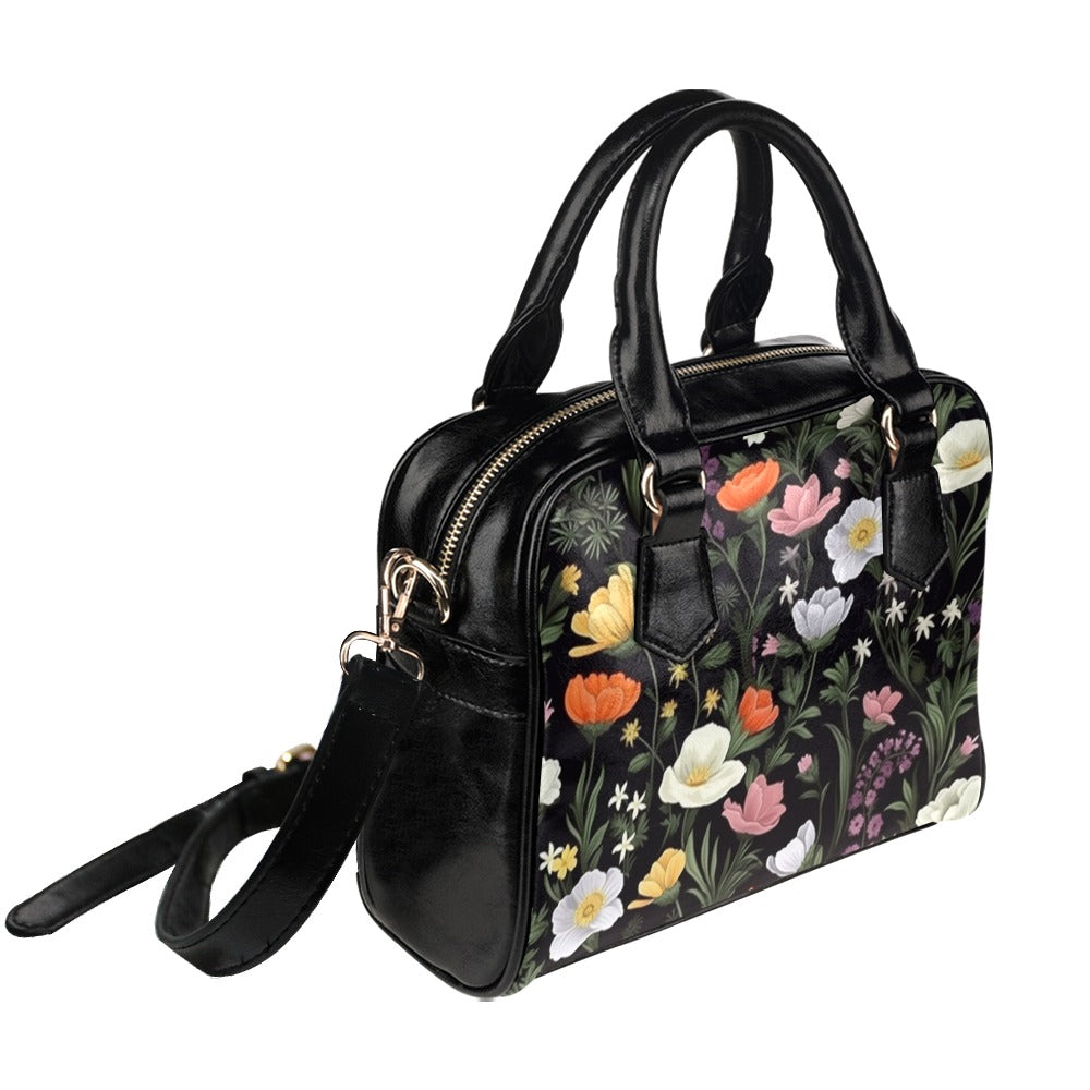 Amazon.com: Black-floral-print Women Handbag Tote Bag for Women with Zipper  And Pockets, Tote Bag Pattern Tote Purse : Clothing, Shoes & Jewelry