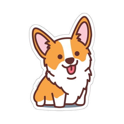 Cute Corgi Puppy Sticker, Happy Dog Laptop Decal Vinyl Cute Waterbottle Tumbler Car Bumper Aesthetic Die Cut Wall Mural Starcove Fashion