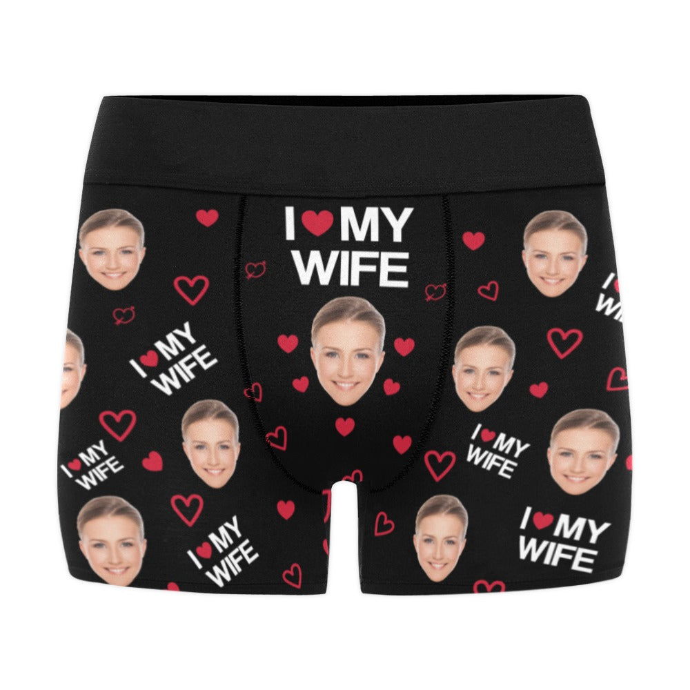 Custom Girlfrtiend Wife Faces Print Boxer Briefs for Men Funny Design Photo  Underwear Great Gifts at  Men's Clothing store