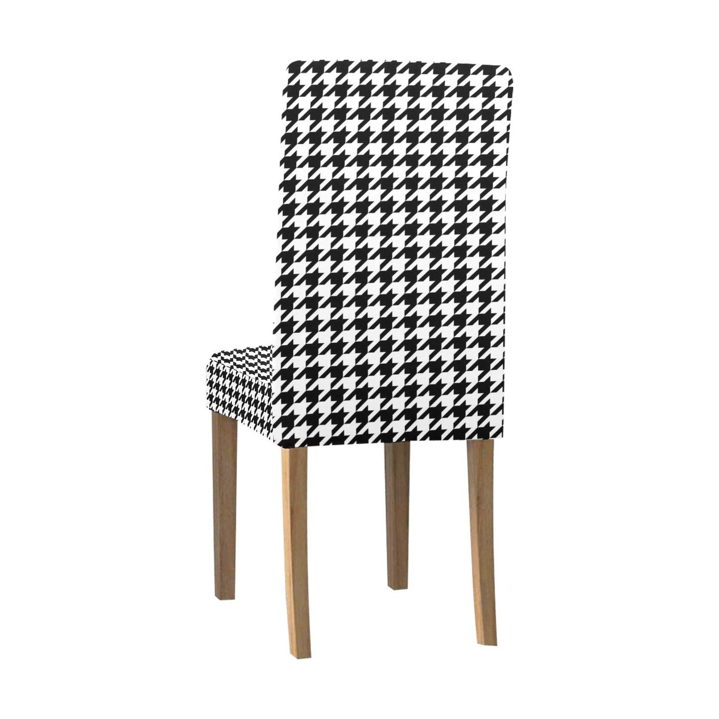 Houndstooth Dining Chair Seat Covers, Black White Pattern Stretch Slipcover Furniture Dining Room Party Banquet Home Decor Starcove Fashion