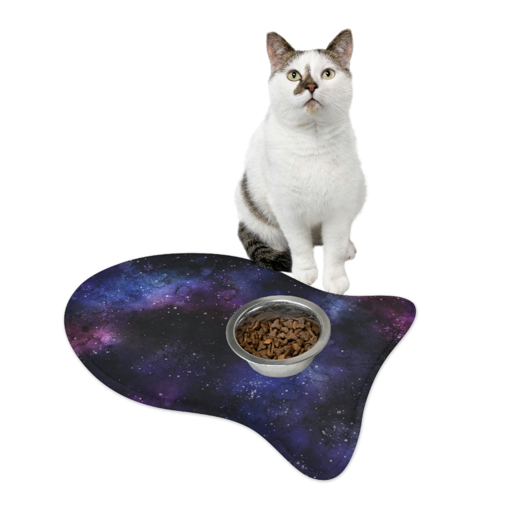 Galaxy Pet Food Mat, Space Universe Dog Cat Bowl Dish Small Large New Feeding Portable Bone Fish Placemat Lover Gift Starcove Fashion