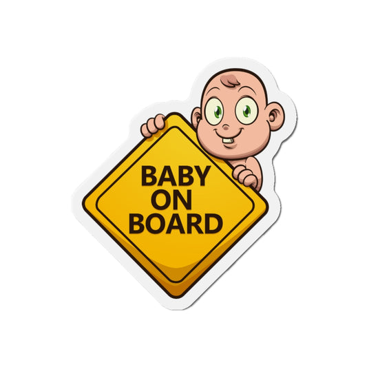 Baby On Board Magnet, Car Vehicle Auto Die Cut Sign Cute Inspirational Weatherproof Fridge Locker Baby Shower Gift Starcove Fashion