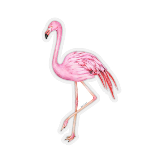 Pink Flamingo Sticker, Watercolor Laptop Decal Vinyl Cute Waterbottle Tumbler Car Waterproof Bumper Aesthetic Die Cut Wall Mural Starcove Fashion