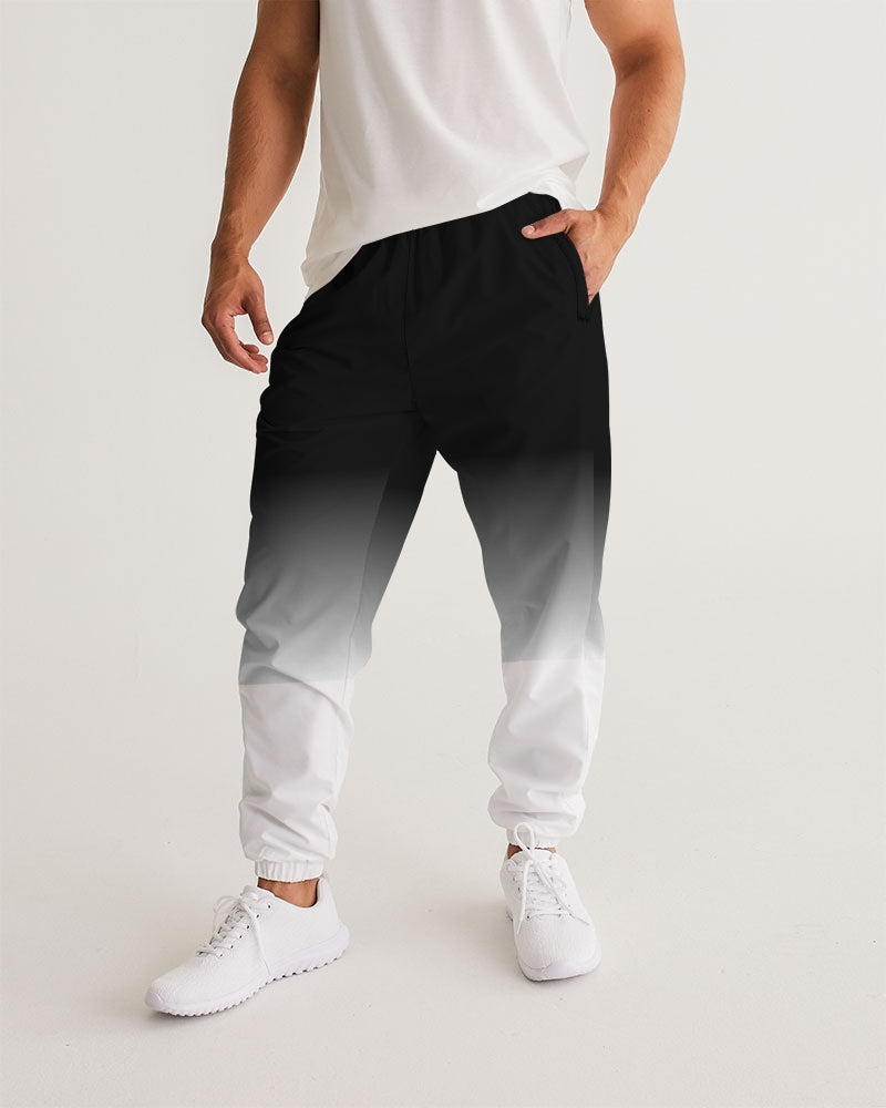 Black White Ombre Men Track Pants, Tie Dye Gradient Zip Pockets Quick Dry Mesh Lining Lightweight Elastic Waist Windbreaker Joggers Bottoms Starcove Fashion