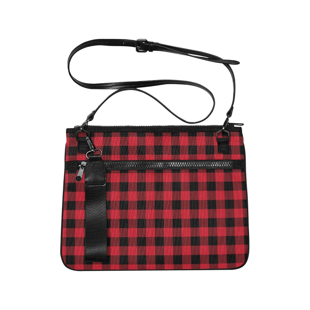 Red and discount black checkered purse