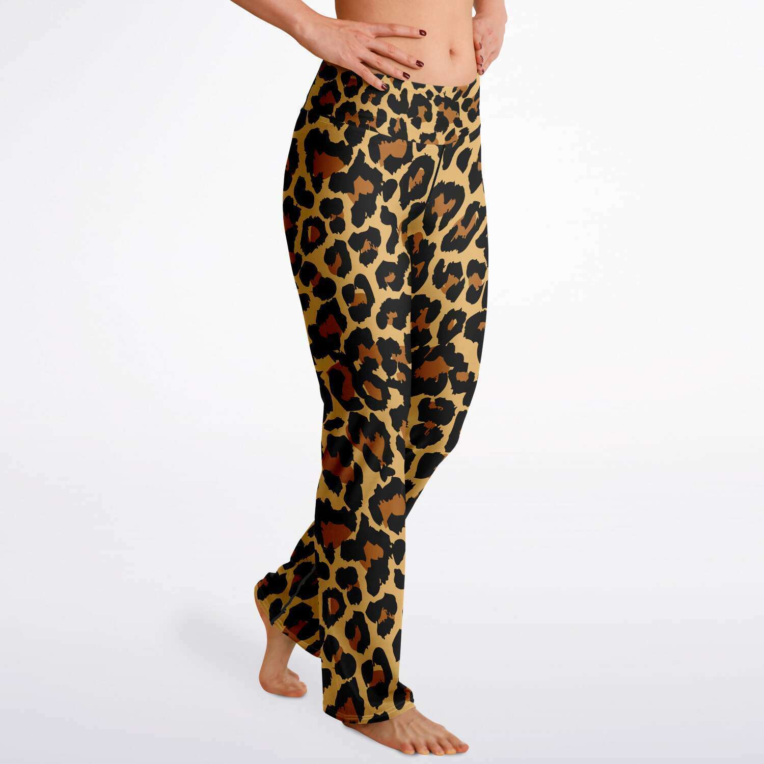 Honeycomb Leggingswomen's Leopard Print High Waist Flare Leggings