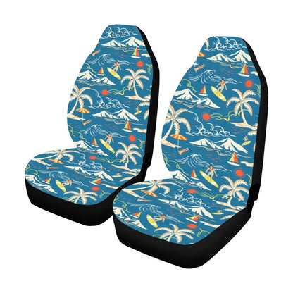 Tropical Island Car Seat Covers for Vehicle 2 pc, Beach Ocean Sea Blue Cute Front Seat, Car SUV Vans Gift for Her Him Protector Accessory