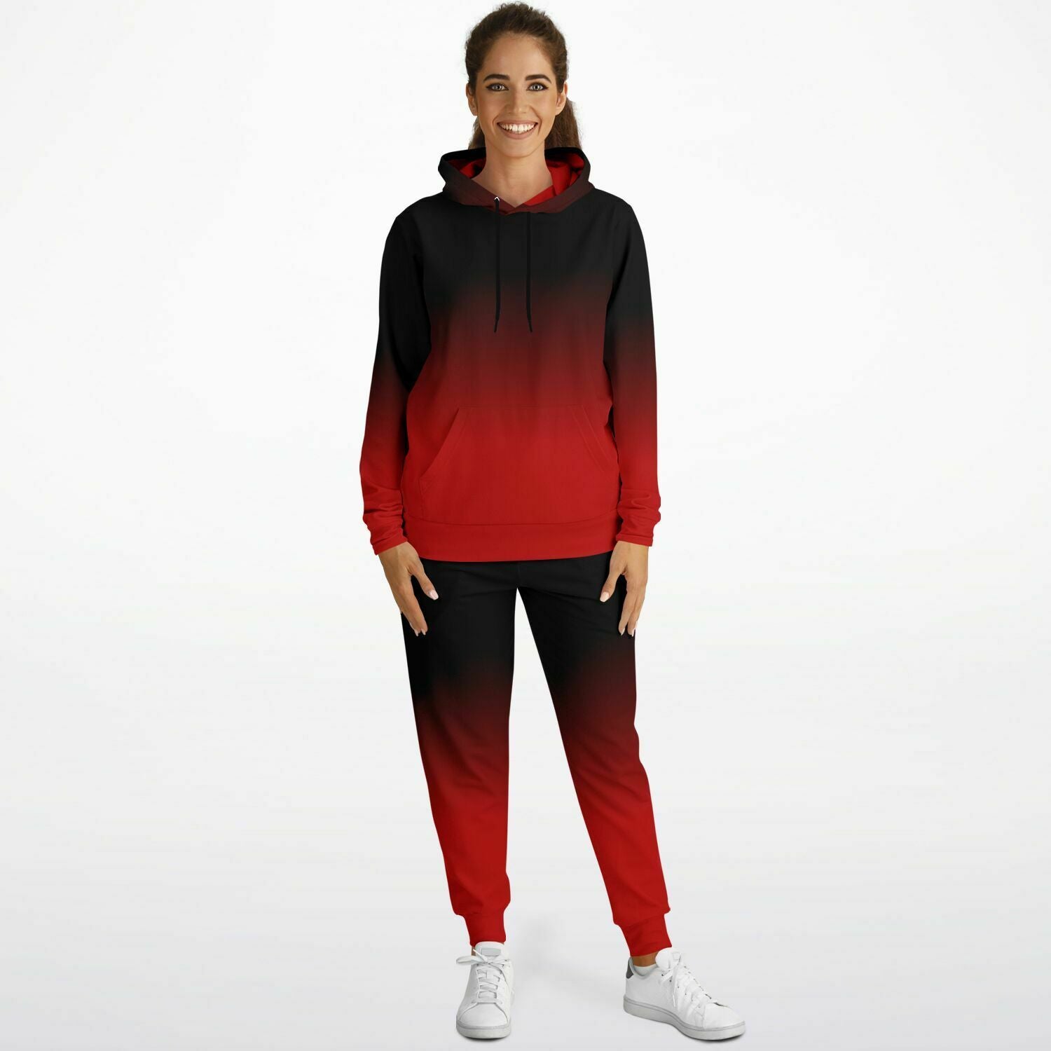 Red and cheap black sweatpants