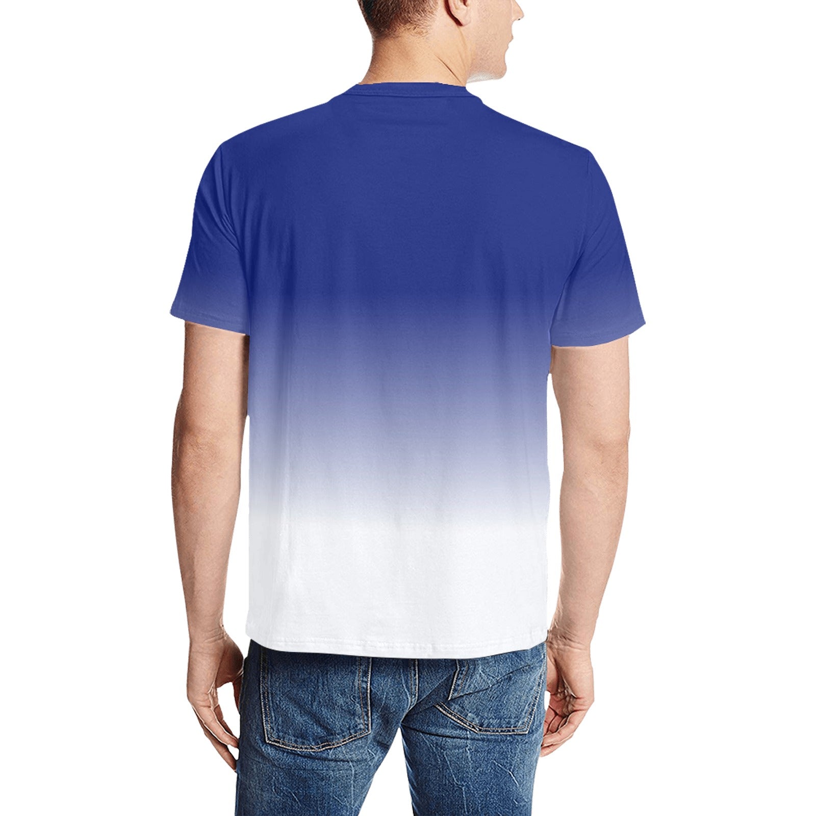 Blue and white store ombre casual shirt