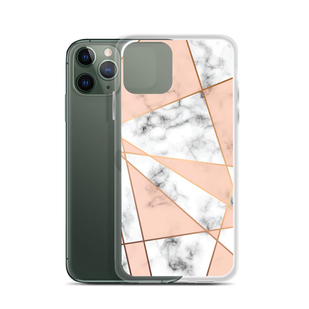 Rose Gold Marble Phone 13 12 Pro Max Case, White Marble Rose Pink Geometric Cute Case Gift iPhone 11 Mini SE 2020 XS Max XR X 8 7 Starcove Fashion