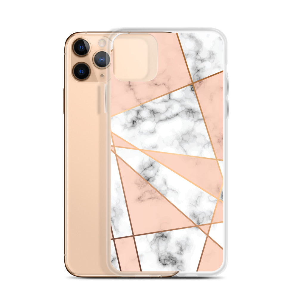 Rose Gold Marble Phone 13 12 Pro Max Case, White Marble Rose Pink Geometric Cute Case Gift iPhone 11 Mini SE 2020 XS Max XR X 8 7 Starcove Fashion