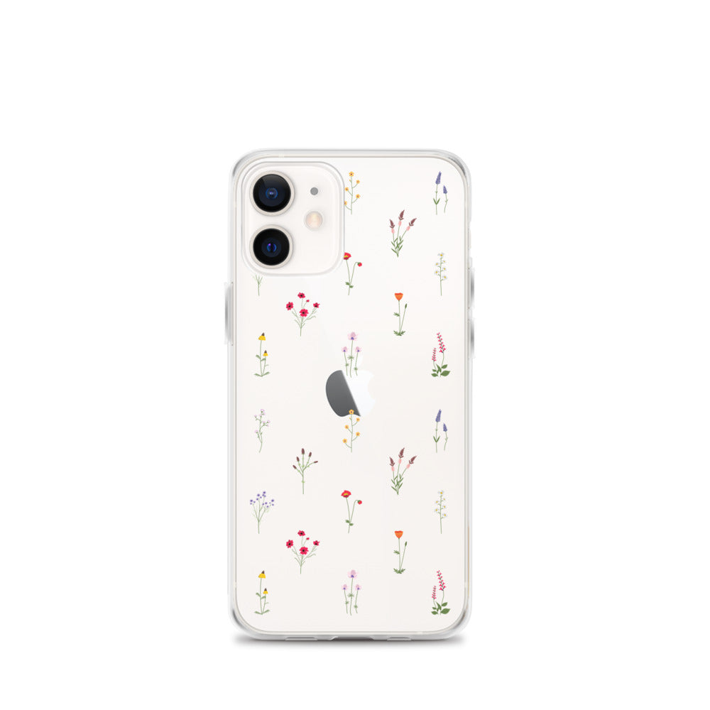 Clear Wildflowers Iphone 14 13 12 Pro Max Case, Transparent Cute Nature Flower Floral Print iPhone 11 Mini SE 2020 XS XR X 7 Plus 8 Cover Starcove Fashion