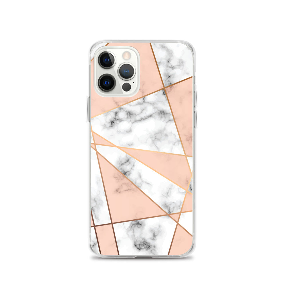 Rose Gold Marble Phone 13 12 Pro Max Case, White Marble Rose Pink Geometric Cute Case Gift iPhone 11 Mini SE 2020 XS Max XR X 8 7 Starcove Fashion