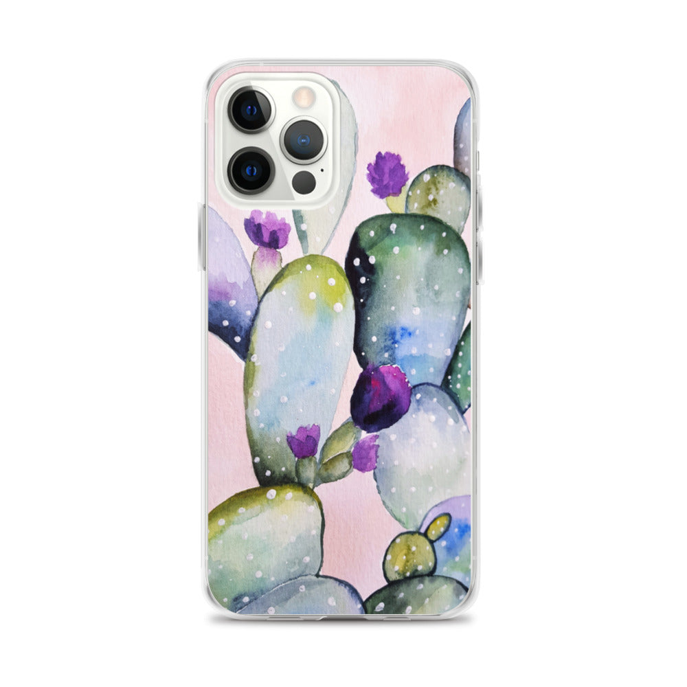 Cactus iPhone 14 13 12 Pro Max Case, Succulent Phone Pink Blossom Flower Print Gift iPhone 11 Mini SE 2020 XS Max XR X 7 8 Starcove Fashion