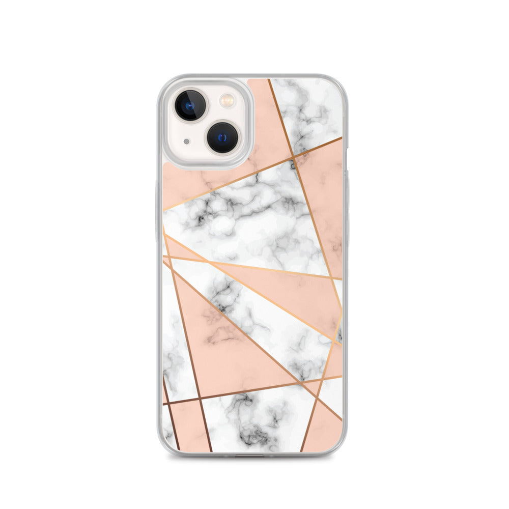 Rose Gold Marble Phone 13 12 Pro Max Case, White Marble Rose Pink Geometric Cute Case Gift iPhone 11 Mini SE 2020 XS Max XR X 8 7 Starcove Fashion