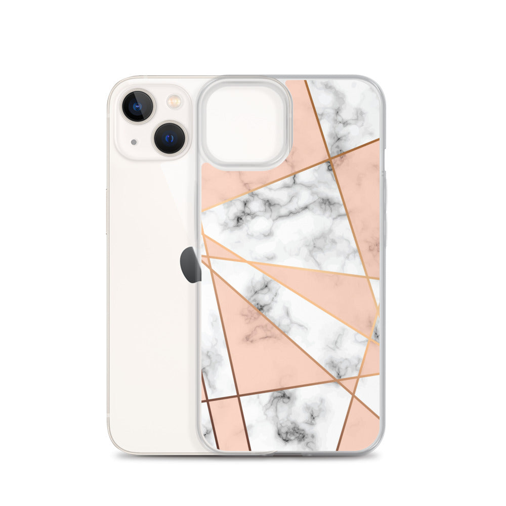 Rose Gold Marble Phone 13 12 Pro Max Case, White Marble Rose Pink Geometric Cute Case Gift iPhone 11 Mini SE 2020 XS Max XR X 8 7 Starcove Fashion