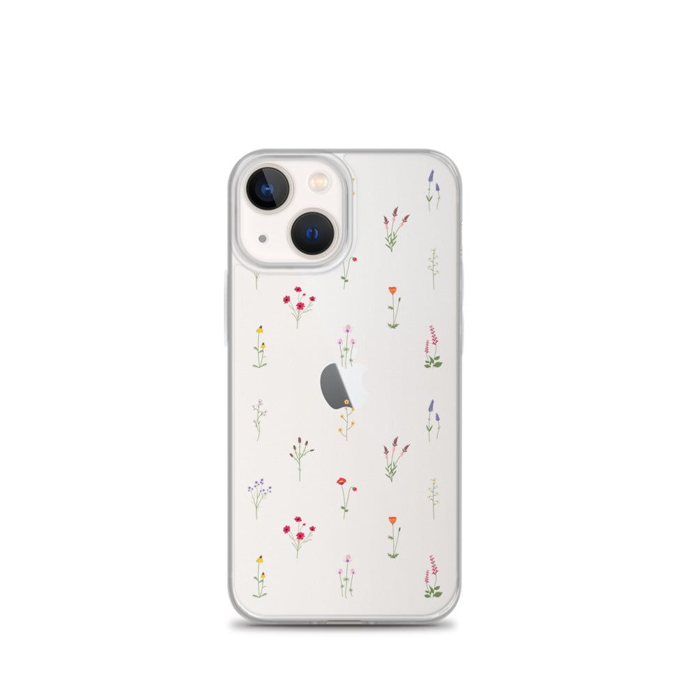 Clear Wildflowers Iphone 14 13 12 Pro Max Case, Transparent Cute Nature Flower Floral Print iPhone 11 Mini SE 2020 XS XR X 7 Plus 8 Cover Starcove Fashion