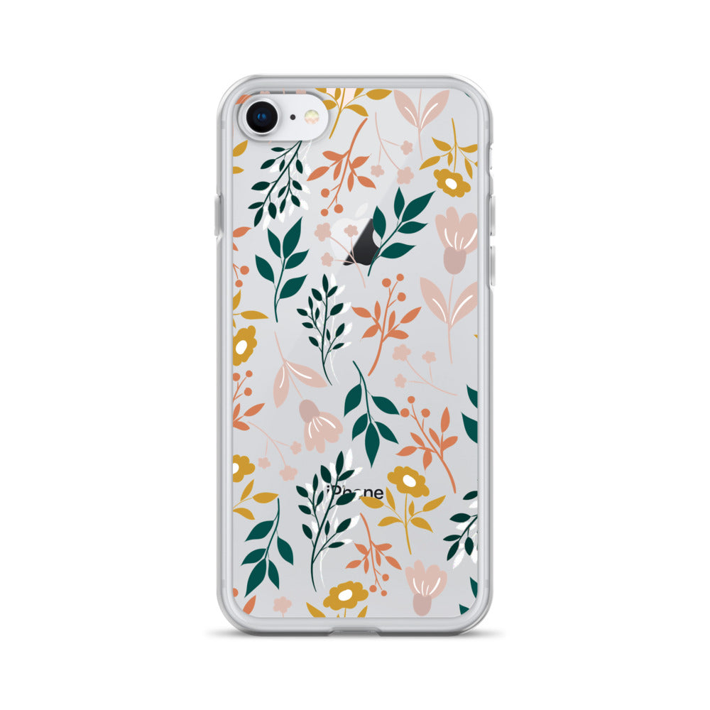 Botanical Leaves Clear iPhone 14 13 12 Pro Max Case Plants Print