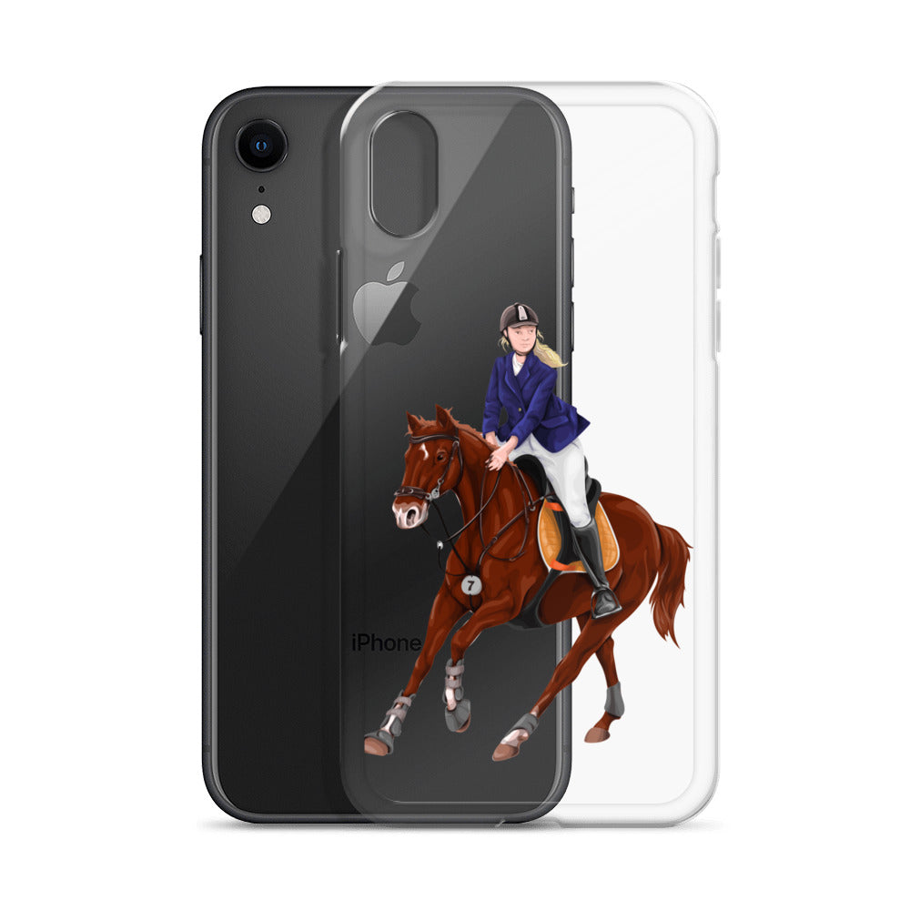 Horse Rider iPhone 15 14 13 12 Pro Max Case Clear Girl Riding