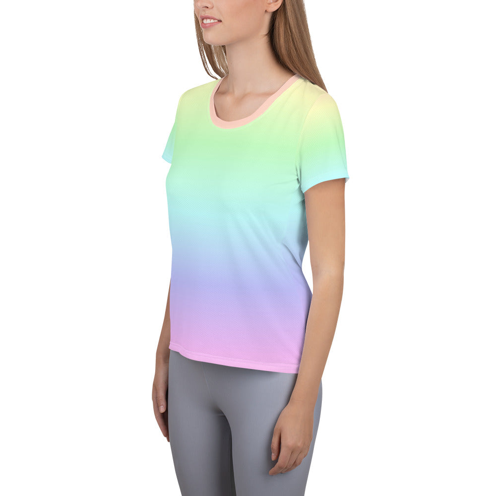 Rainbow Watercolor Meeple Ladies T-shirts