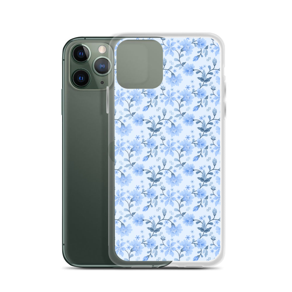 Light Blue Background & Flowers Graphic Anti-fall Silicon Phone Case For Iphone  14, 13, 12, 11 Pro Max, Xs Max, X, Xr, 8, 7, 6, 6s, Mini, 2022 Se, Plus,  Gift For