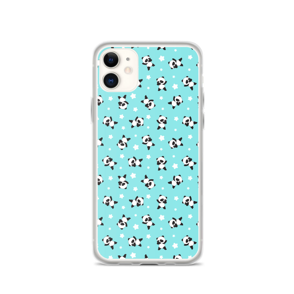 Panda iPhone 14 13 12 Pro Max Case, Cute Aqua Blue Pattern Gifts Lovers Aesthetic iphone 11 Mini SE 2020 XS Max XR X 7 8 Cell Phone Starcove Fashion