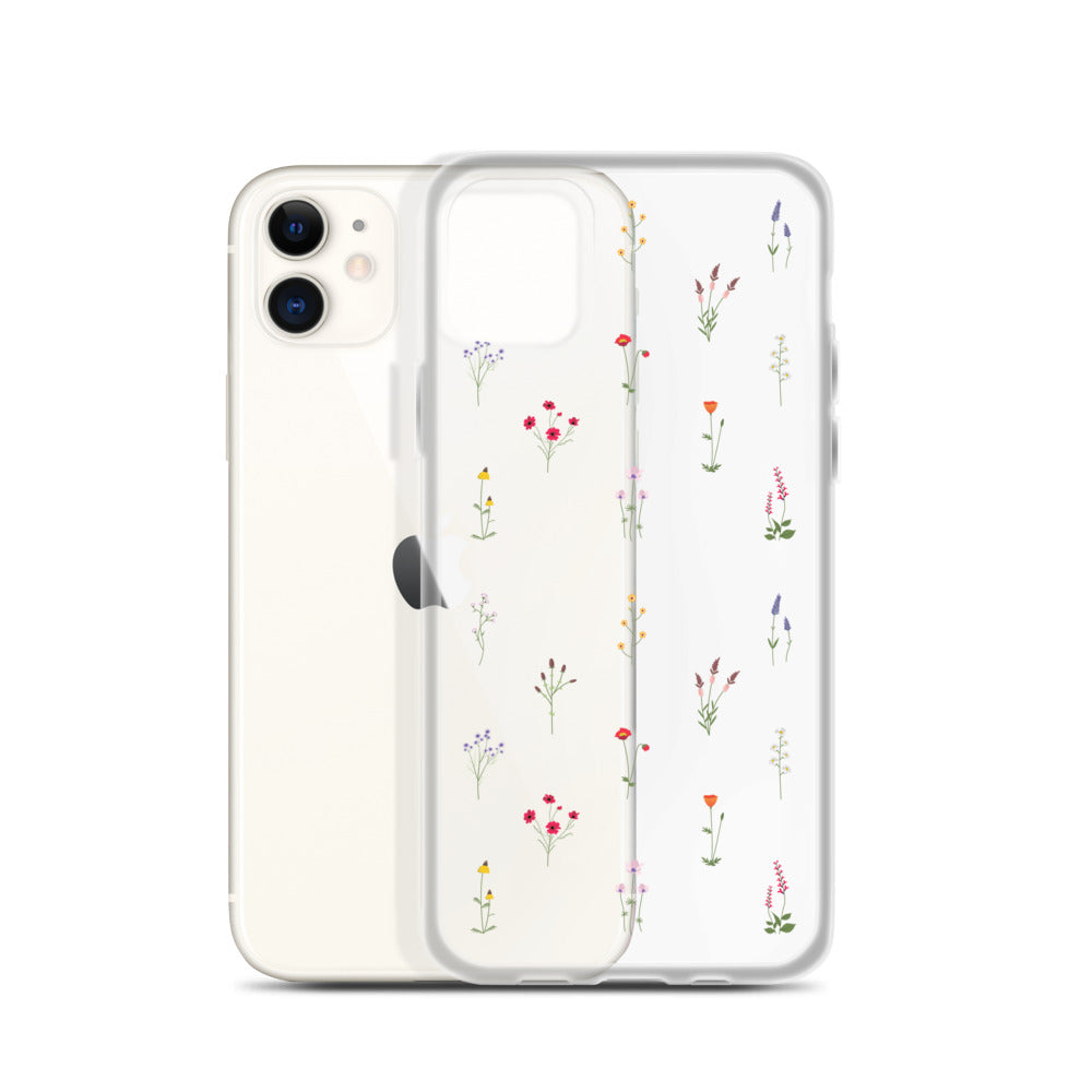 Clear Wildflowers Iphone 14 13 12 Pro Max Case, Transparent Cute Nature Flower Floral Print iPhone 11 Mini SE 2020 XS XR X 7 Plus 8 Cover Starcove Fashion