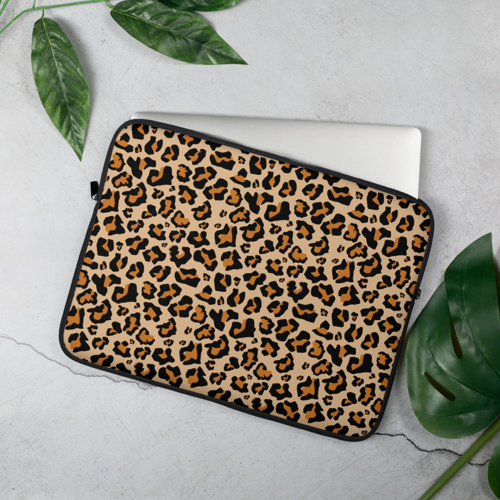 Leopard Print Laptop Sleeve Case, Animal Print Cheetah Surface Cover Macbook Air 13 15 Inch Protective Zipper Bag Starcove Fashion