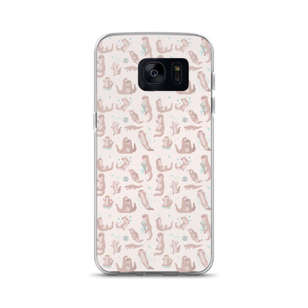 Sea Otter Samsung Galaxy S10 S9 Plus S8 S7 Lite Phone Cover Case, Cute River Ocean Marine Animals Pink Pastel Gift Starcove Fashion