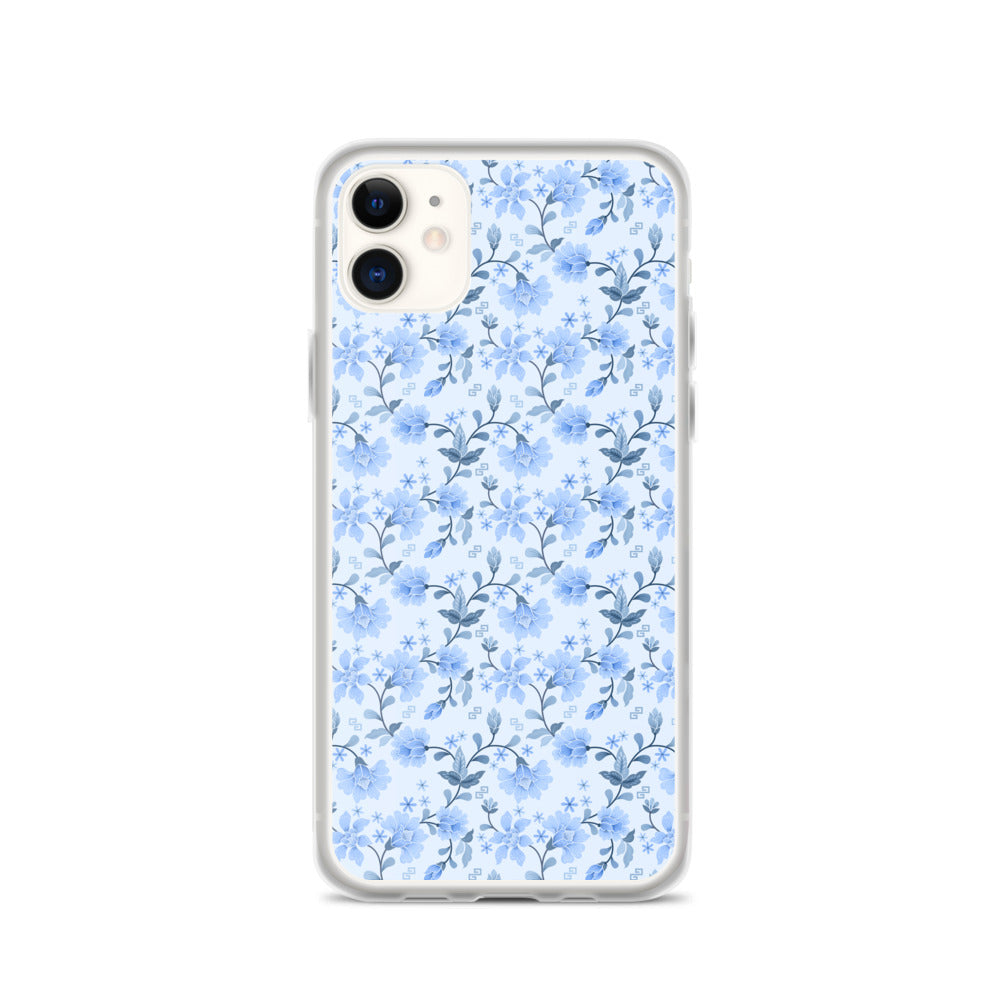 Light Blue Flowers iPhone 15 14 13 12 Pro Max Case Petal Print Cute Gift Aesthetic iPhone 11 Mini SE 2020 XS XR X 7 Plus 8 Cell Phone