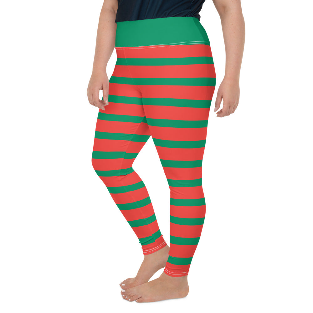 Plus size shop green striped tights