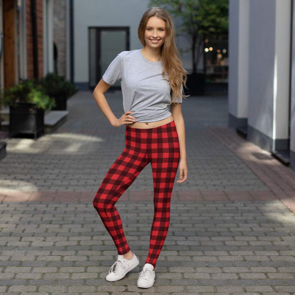 Buttery Smooth Color Accent Checkered Leggings | World of Leggings