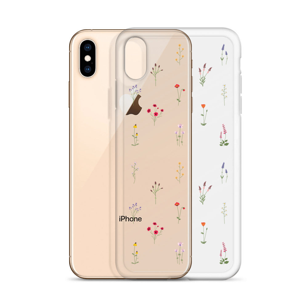 Clear Wildflowers Iphone 14 13 12 Pro Max Case, Transparent Cute Nature Flower Floral Print iPhone 11 Mini SE 2020 XS XR X 7 Plus 8 Cover Starcove Fashion