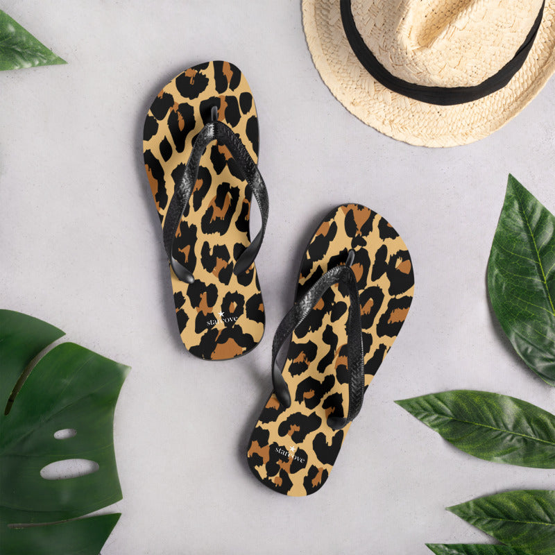 Leopard print flip on sale flops