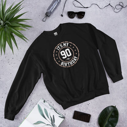 90th Birthday Sweatshirt, 90 Years Graphic Crewneck Fleece Cotton Sweater Jumper Pullover Men Women Adult Aesthetic Top Starcove Fashion